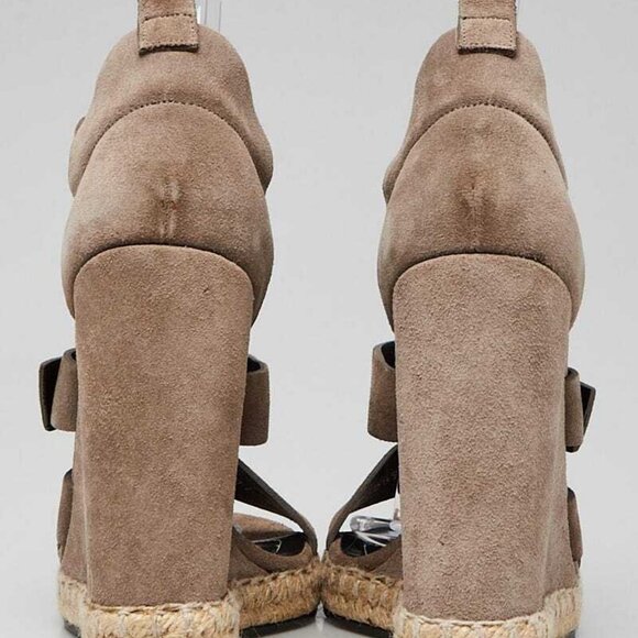 Balenciaga Grey Suede Espadrille Wedge Sandals Size 5.5/36 - Picture 4 of 5